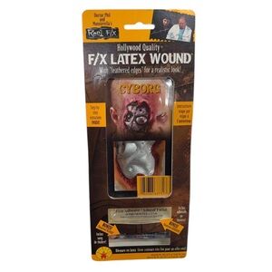 Rubie’s cyborg eye f/x latex wound with adhesive materials new in packaging!